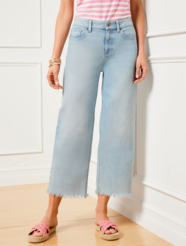 Wide Leg Crop Jeans - Maui Wash