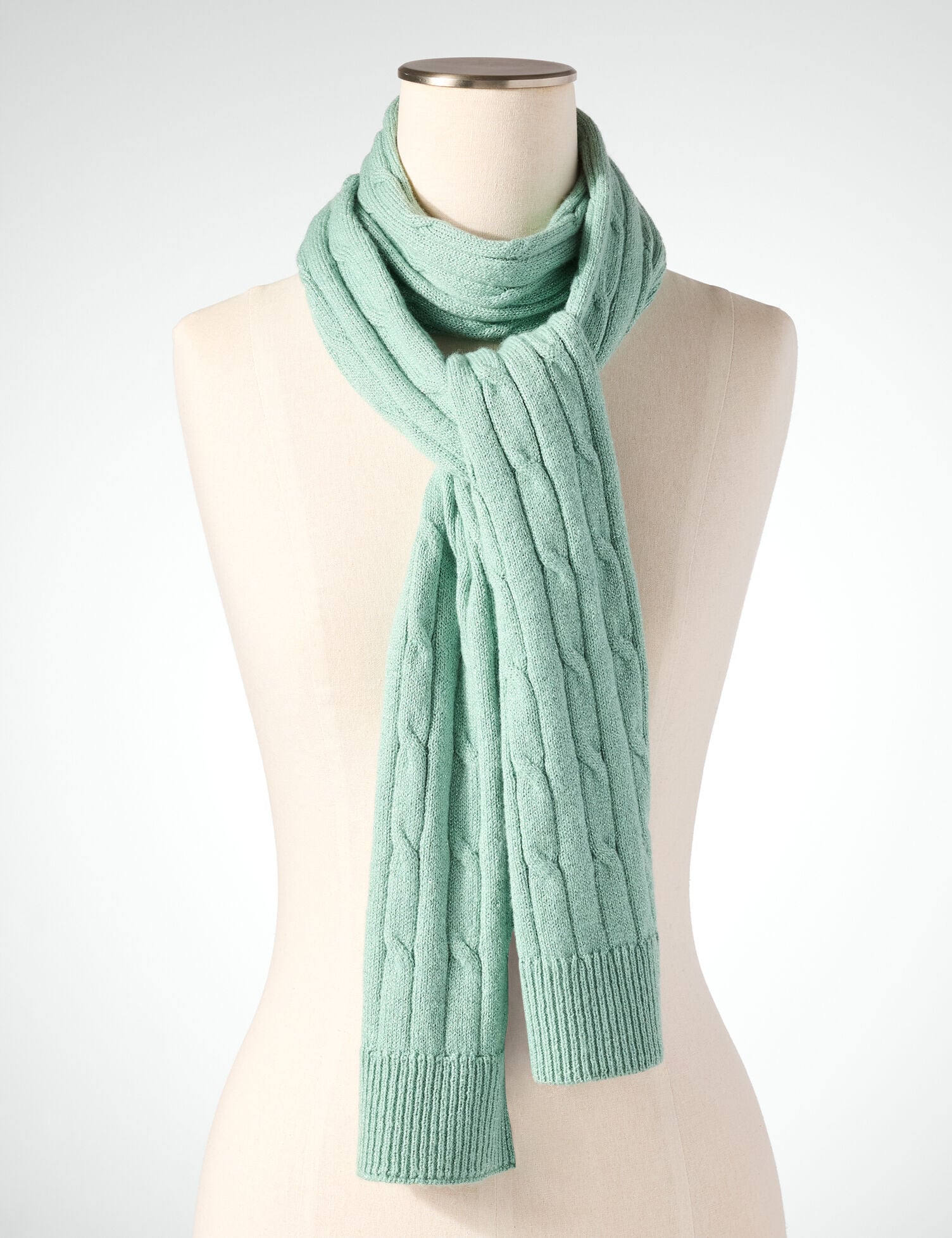 Metallic Soft Cable Knit Scarf