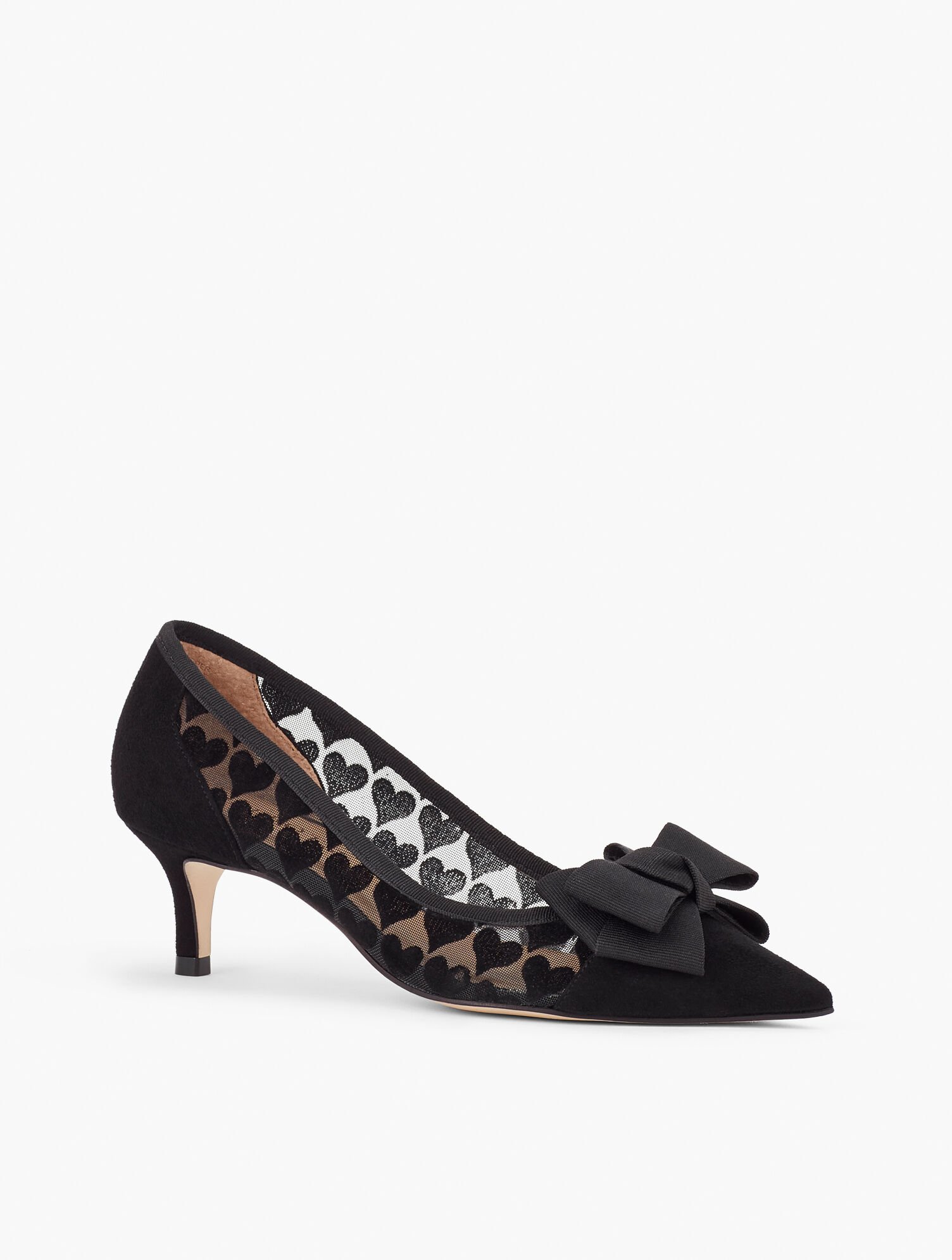 Erica Velvet Bow Kitten Heel Pumps