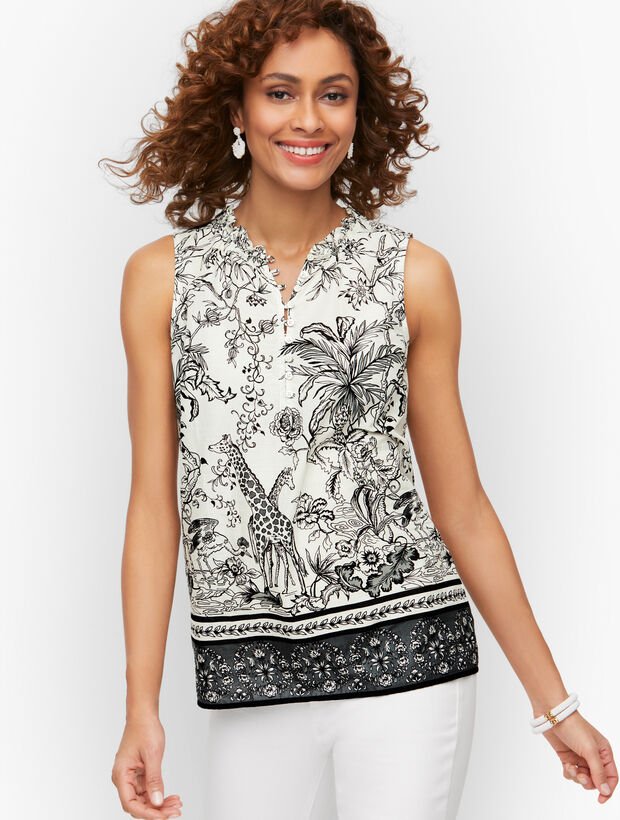 Ruffle Trim Shell - Jungle Friends