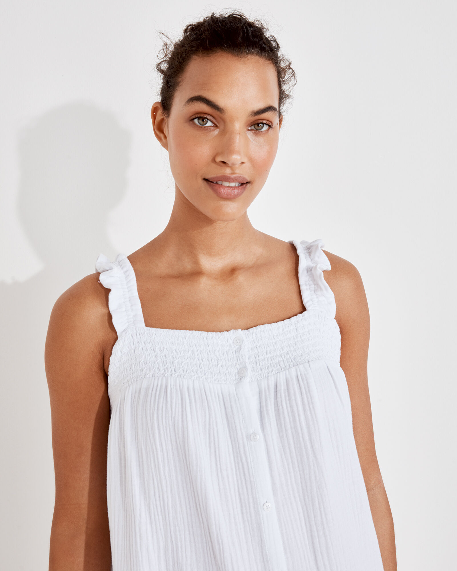 Organic Cotton Gauze Smocked Sleep Dress
