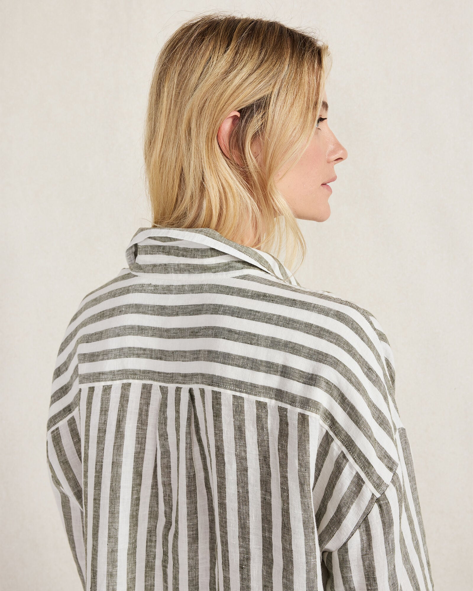 Linen Striped Boxy Shirt