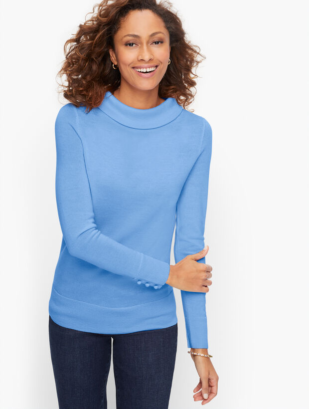 Sabrina Merino Button Cuff Sweater - Solid