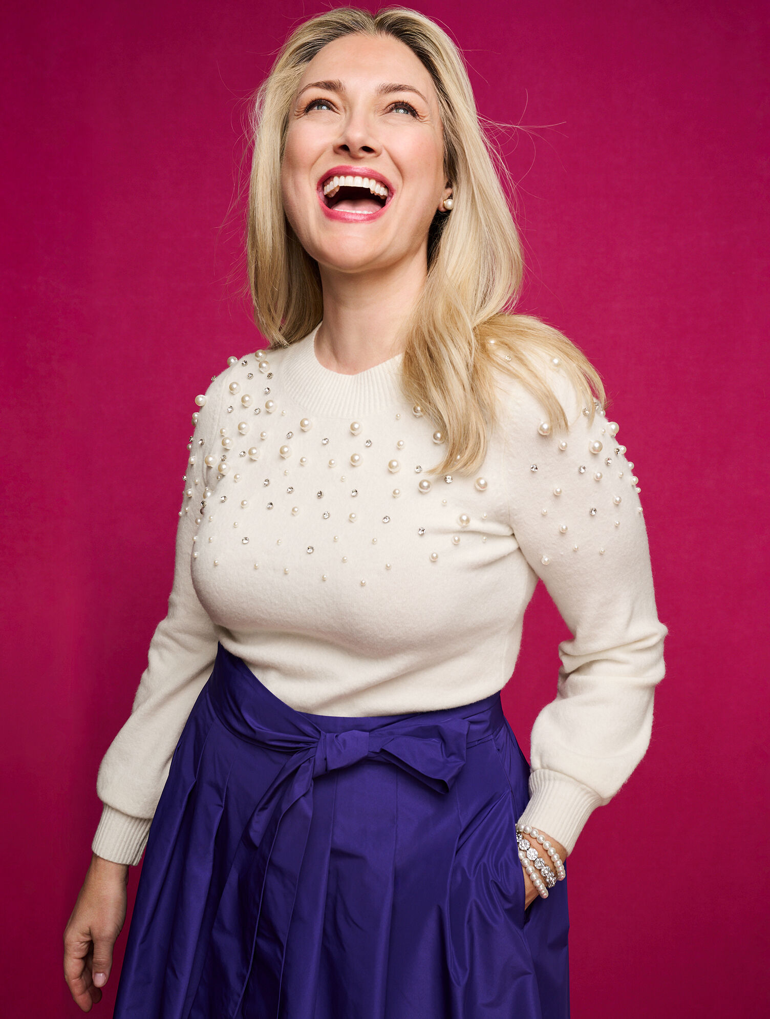 Pearl &amp; Rhinestone Embellished Sweater