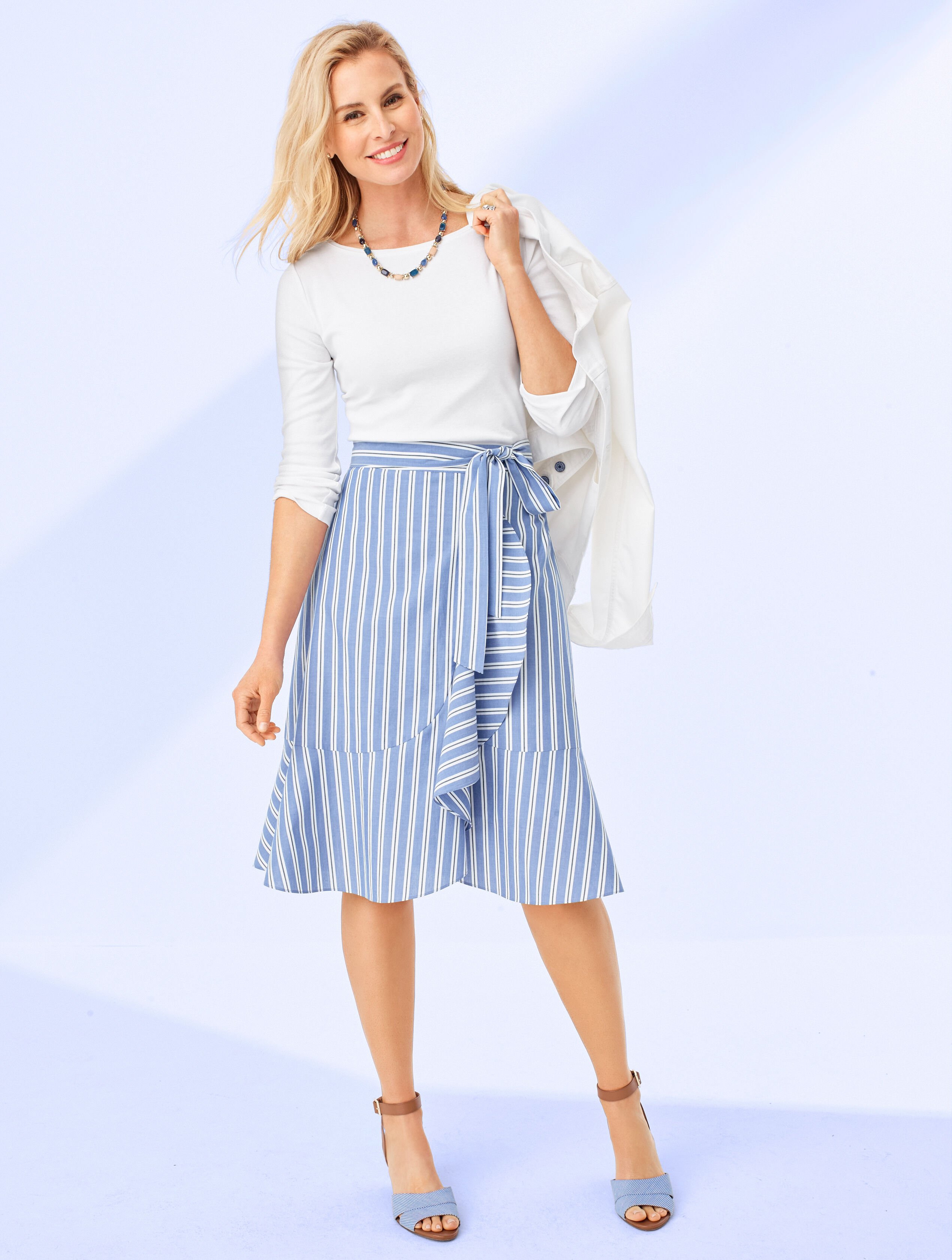 Ruffle Stripe Skirt