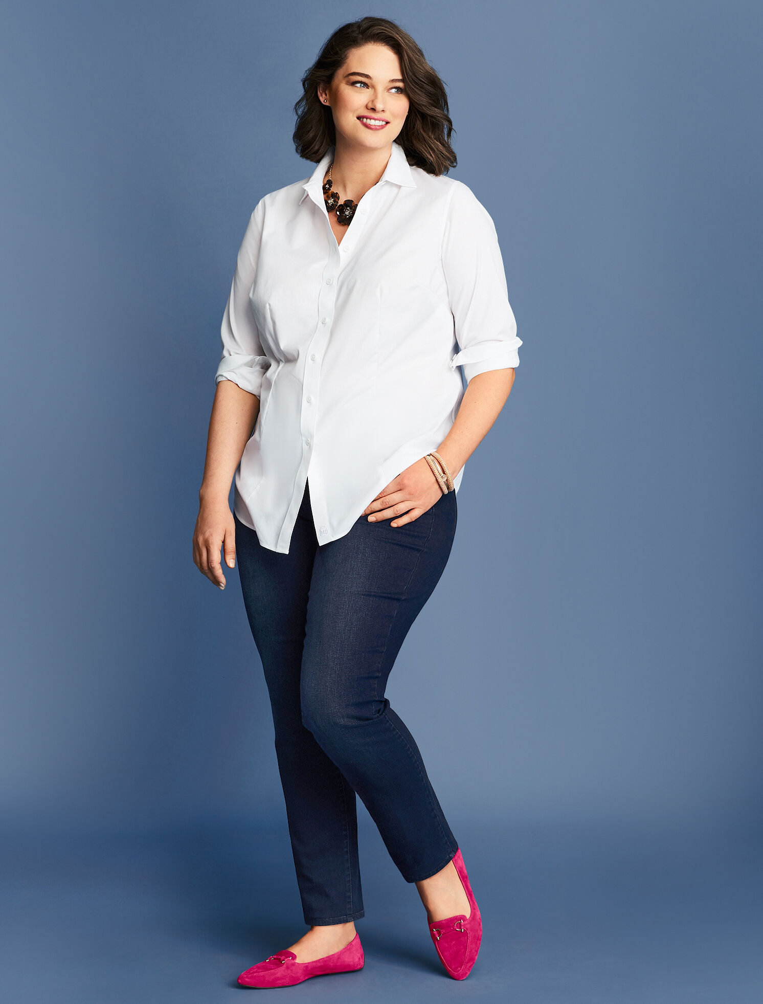 Plus Size High-Waist Straight Leg Jeans - Marco Wash
