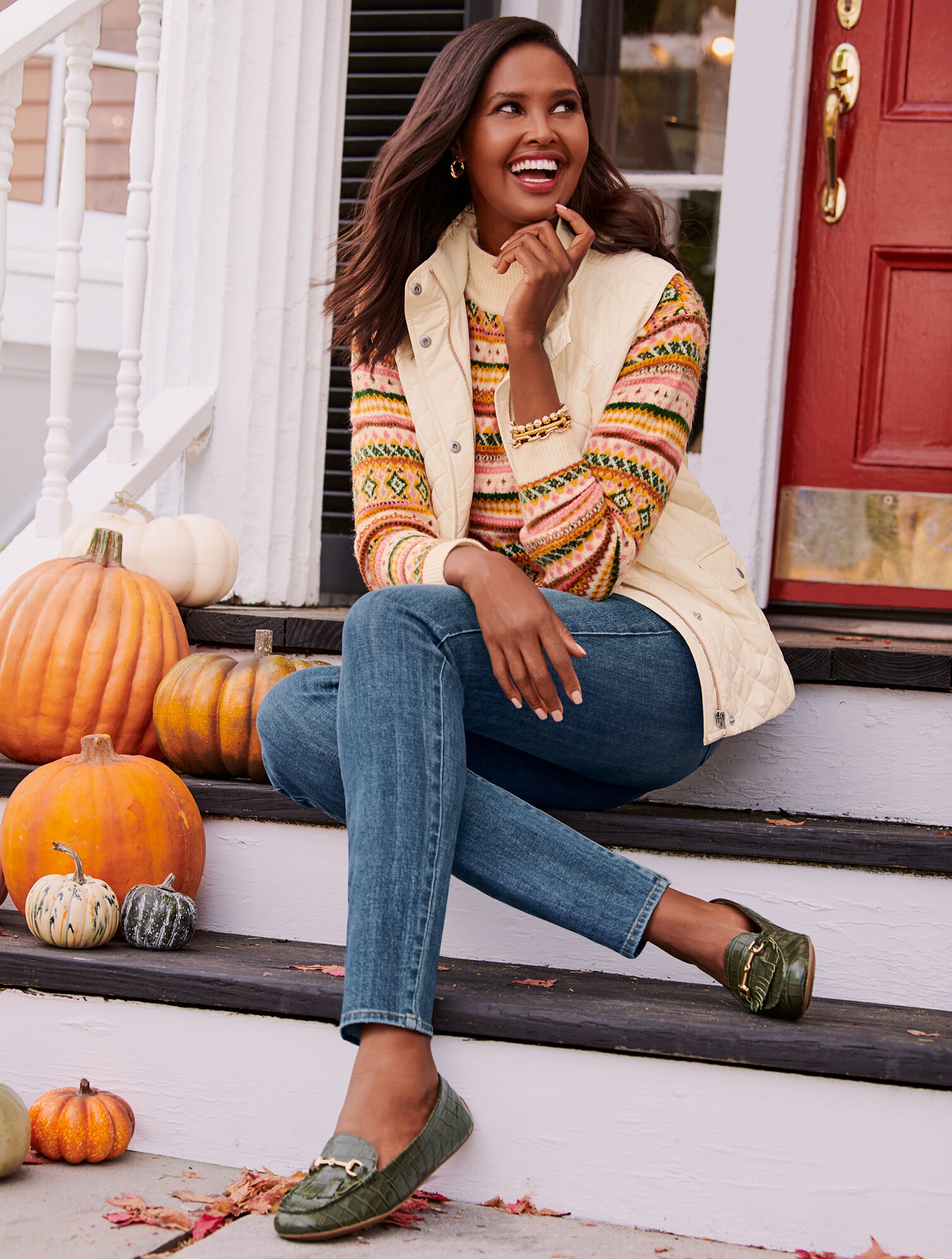 Fair Isle Mockneck Pullover
