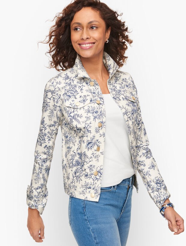 Classic Denim Jacket - Bird Toile