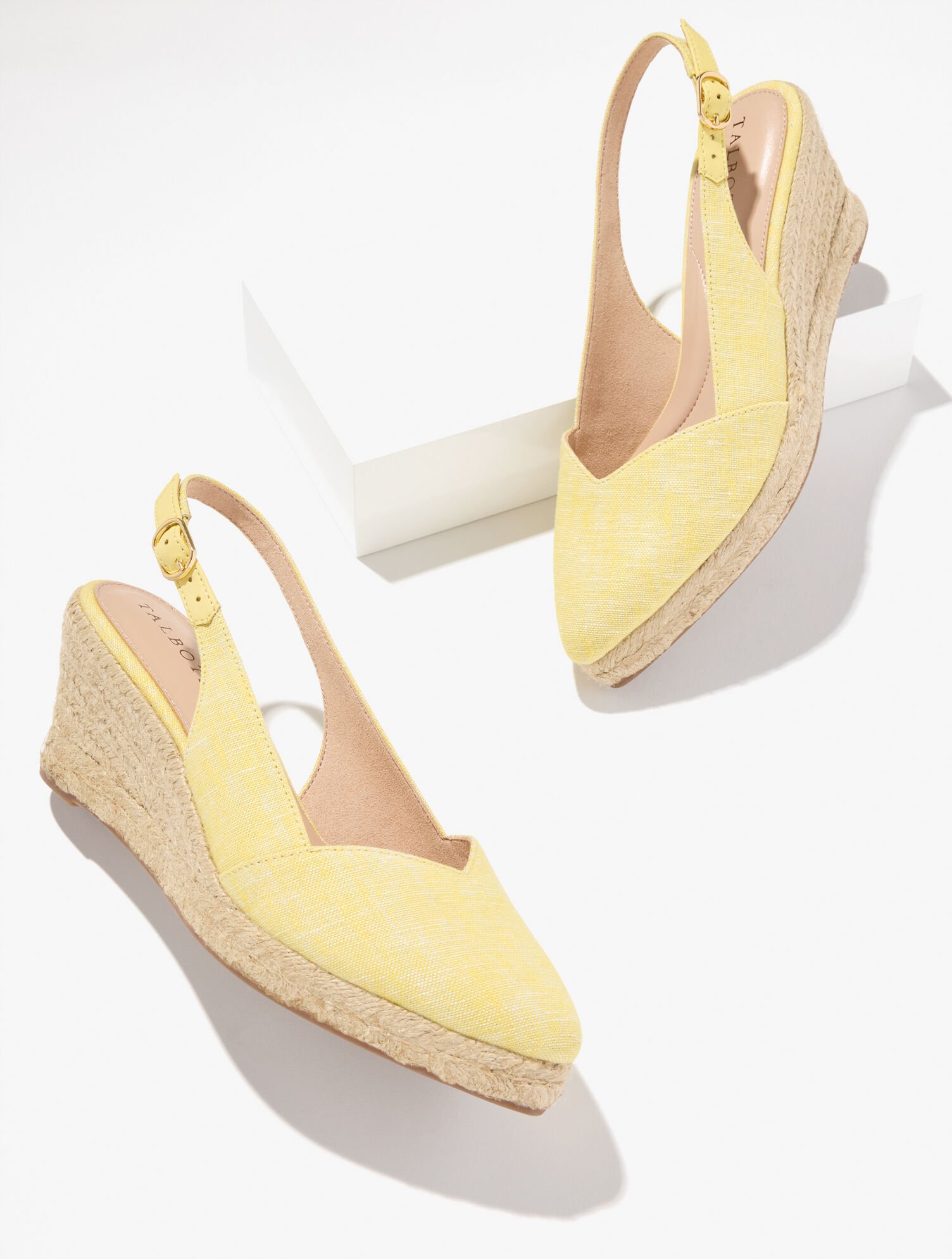 Vivi Slingback Espadrille Wedges - Cross Dye Linen
