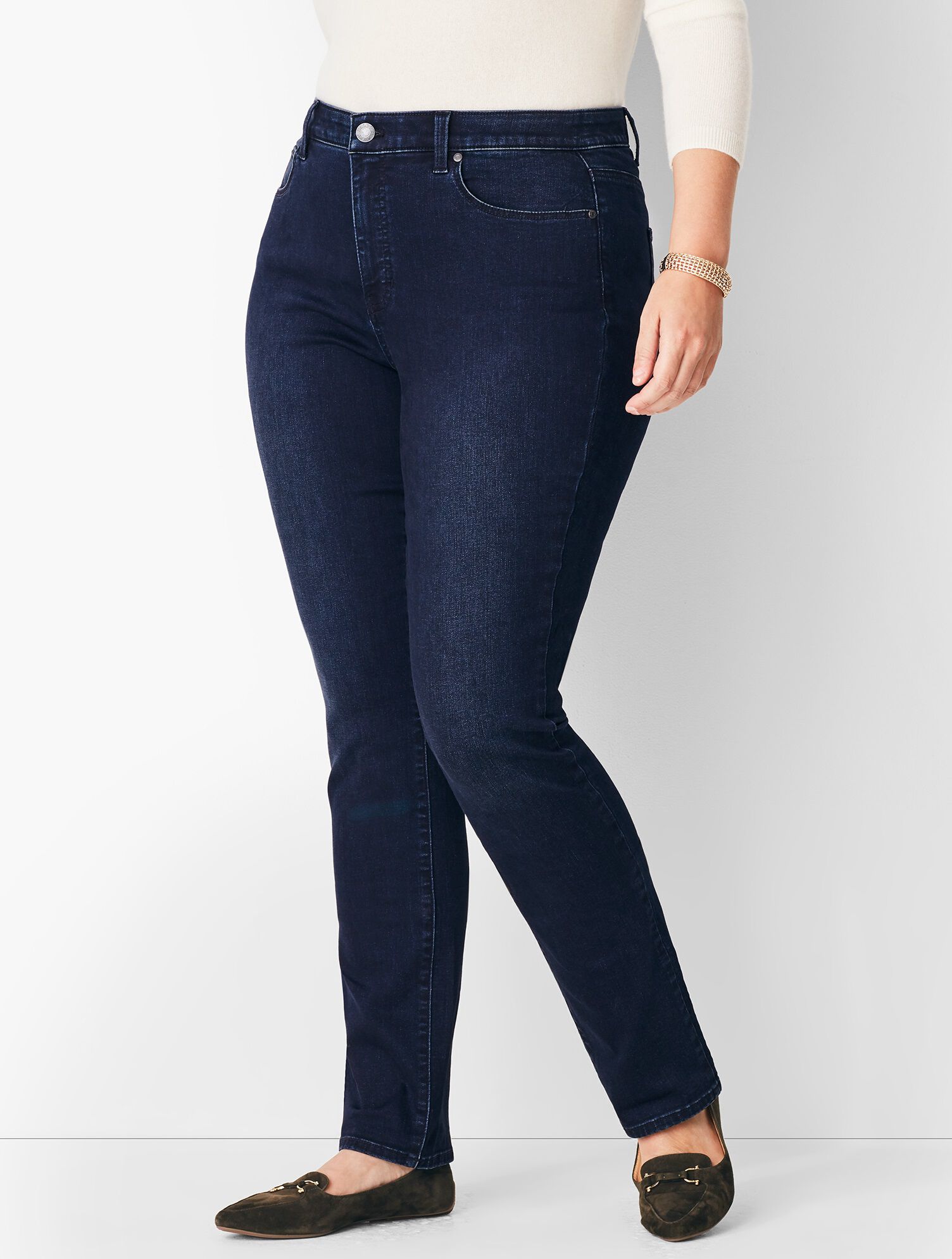 Plus Size High-Waist Straight Leg Jeans - Marco Wash