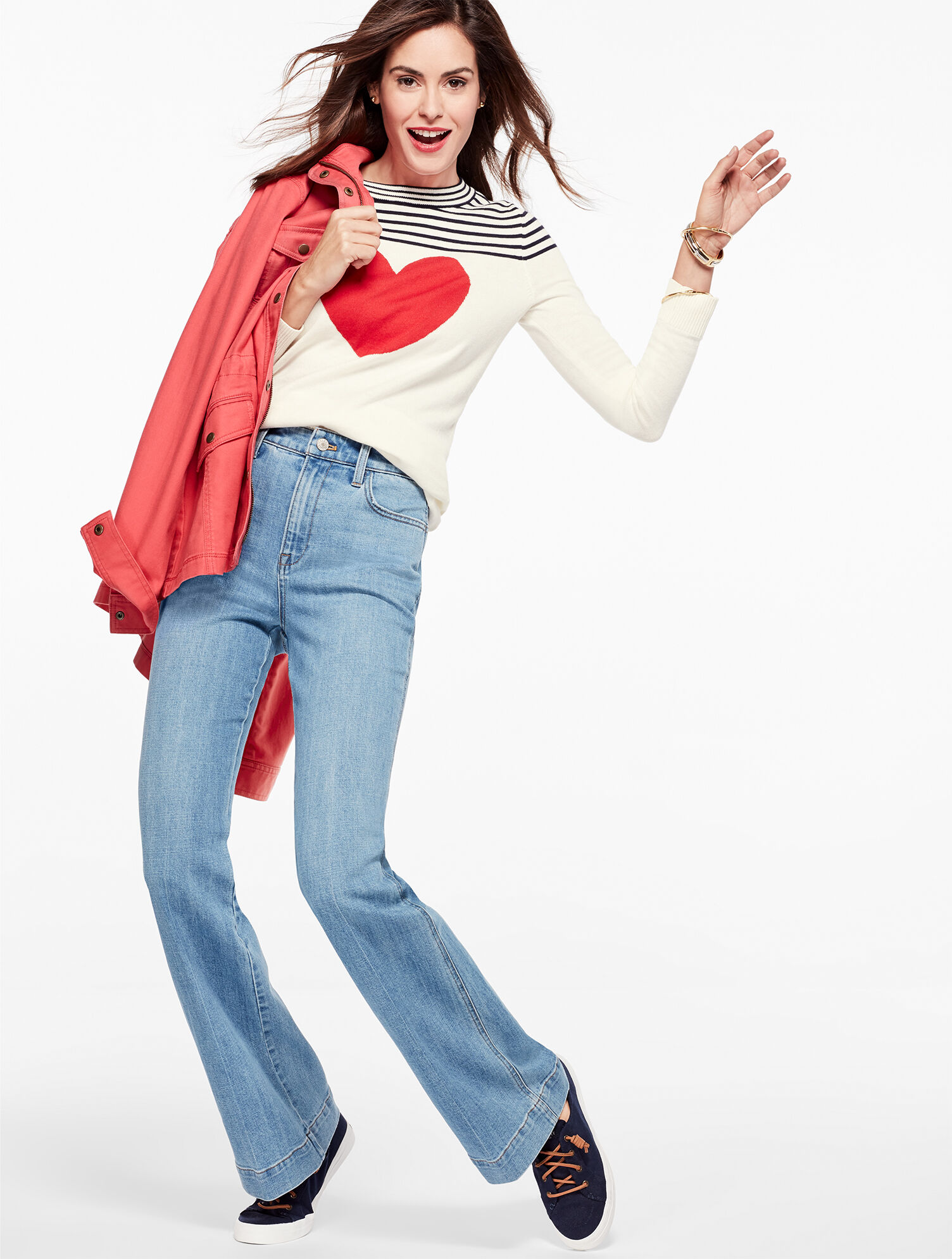Button Back Heart Sweater