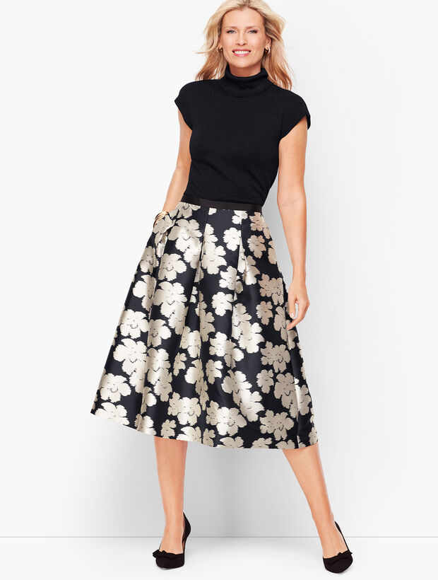 Ikat Floral Jacquard Full Skirt