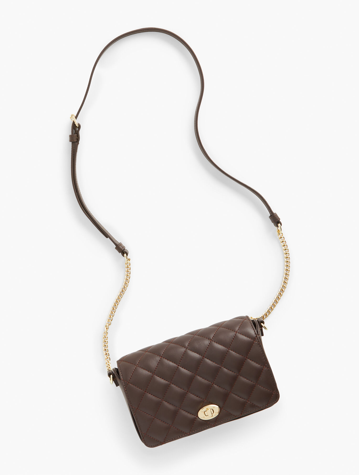 Chain Strap Crossbody Bag - Quilted Leather