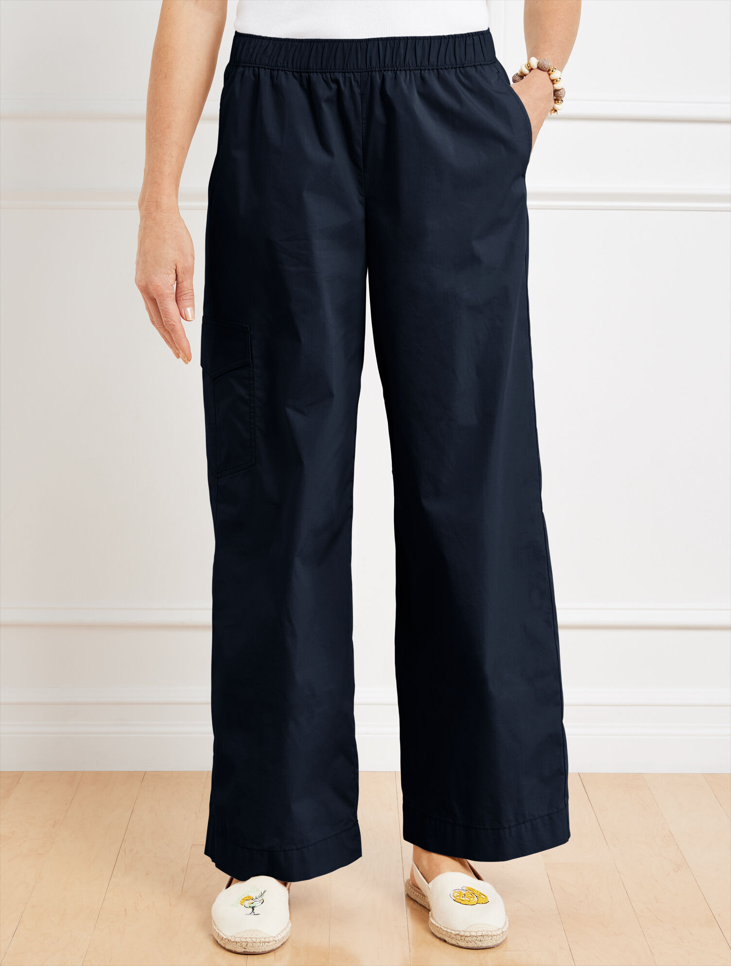 Wide Leg Cargo Poplin Pants - image 2