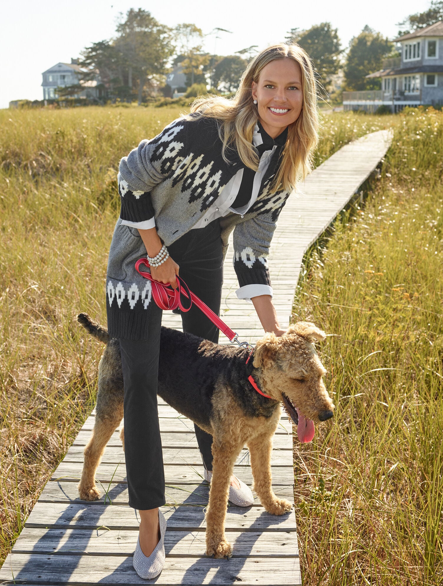 Fair Isle Mockneck Cardigan
