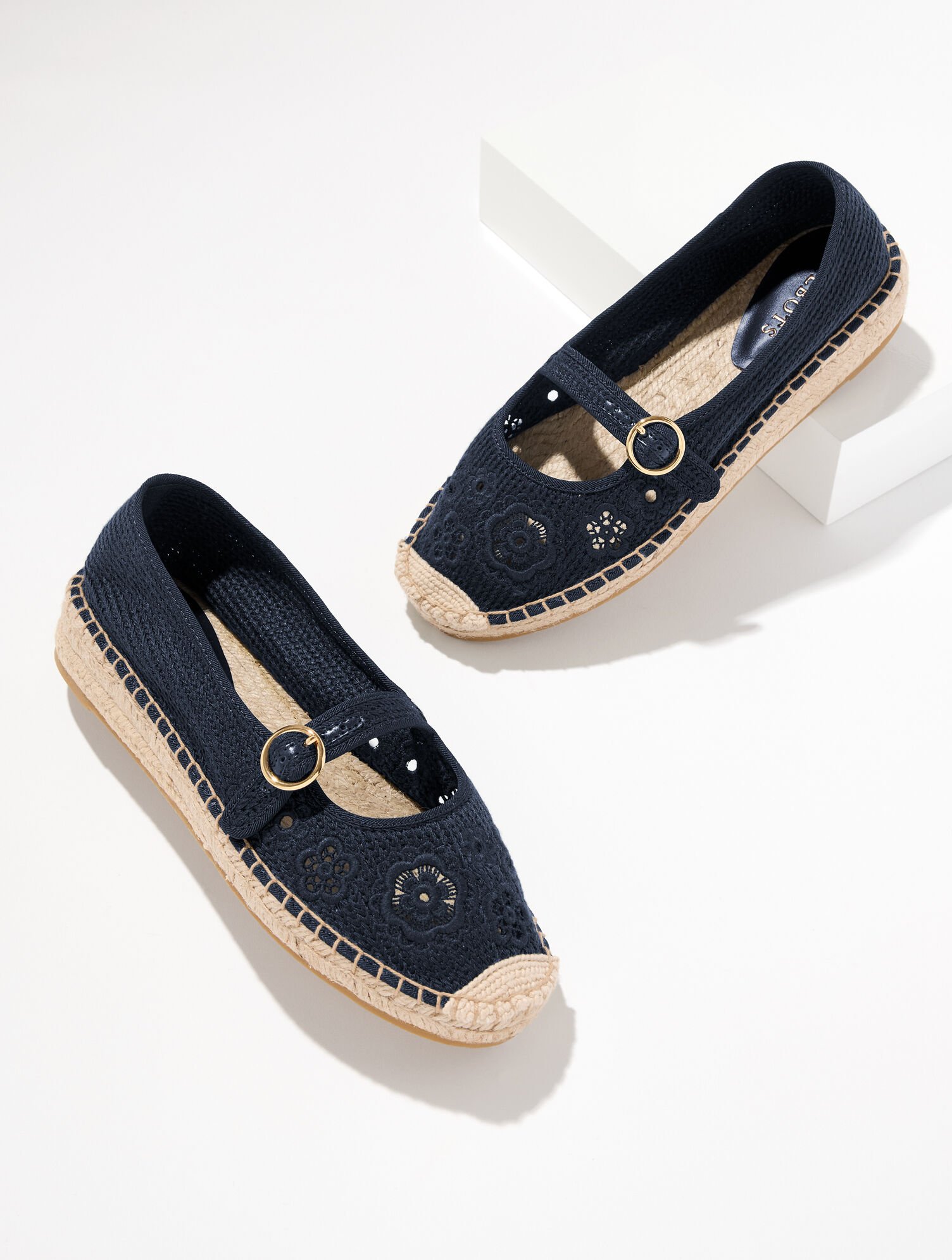 Iva Mary Jane Espadrille Flats - Floral Crochet
