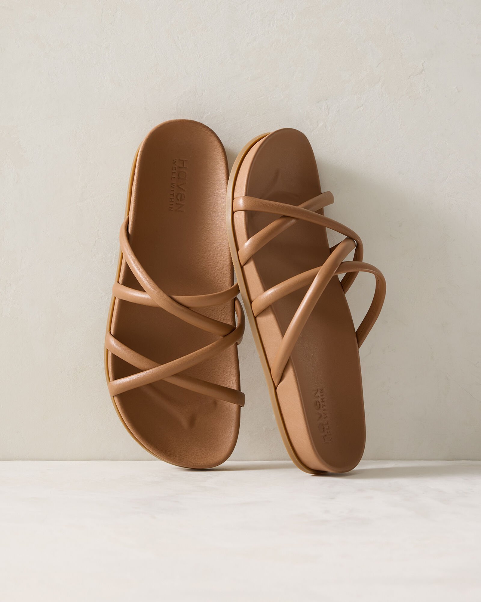 Leather Strappy Slides - image 2
