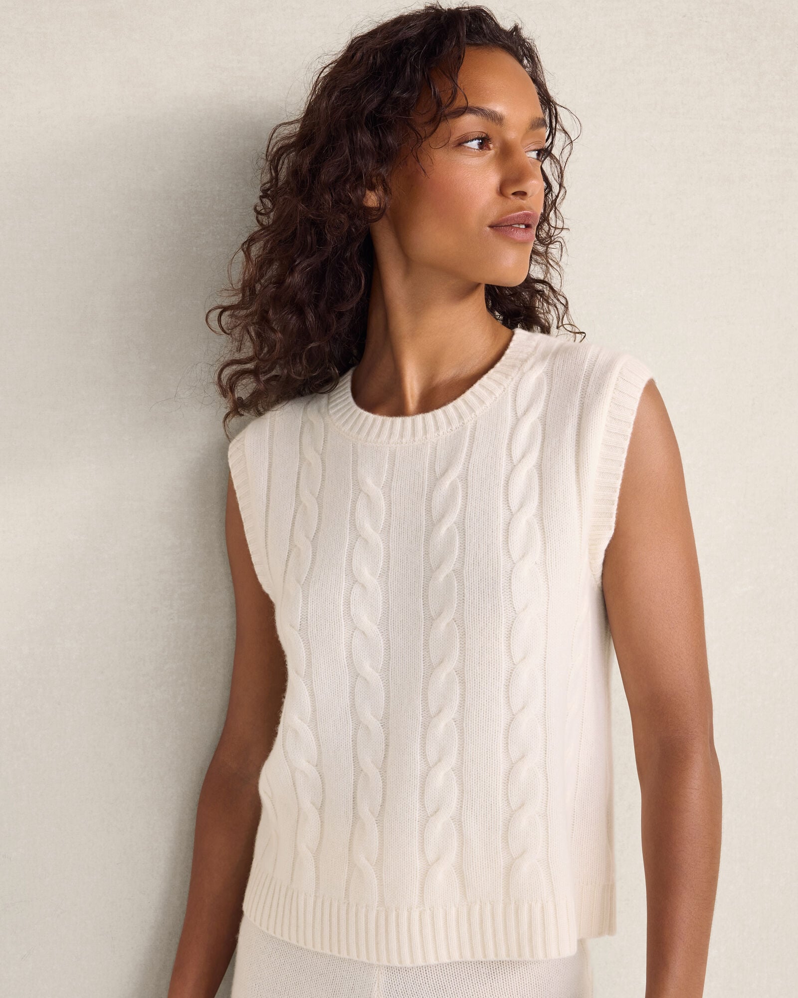 Cashmere Cable Knit Tank