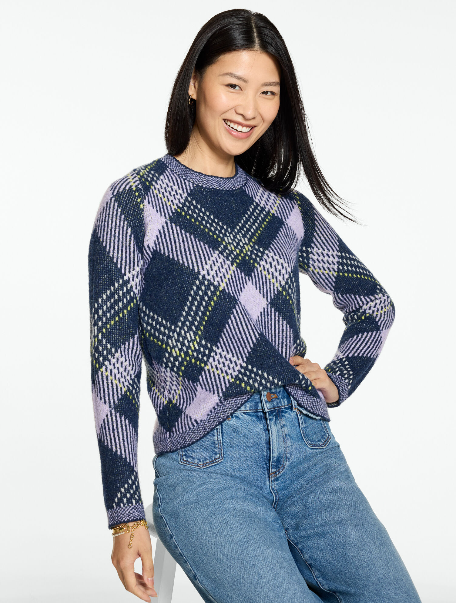 Crewneck Sweater - Plaid