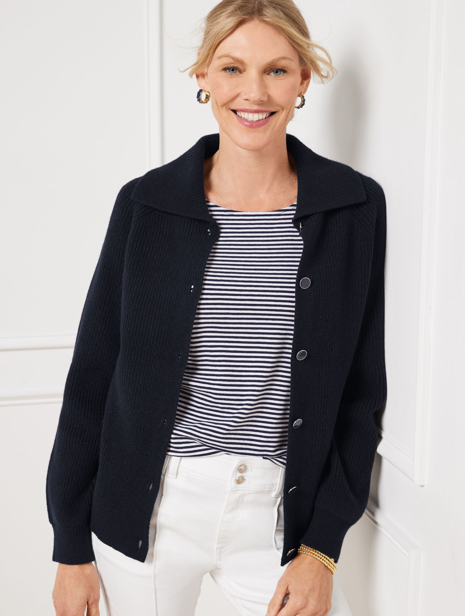 Johnny Collar Cardigan | Talbots