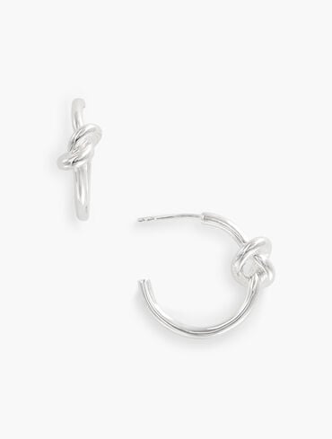 Knot Sterling Silver Hoop Earrings