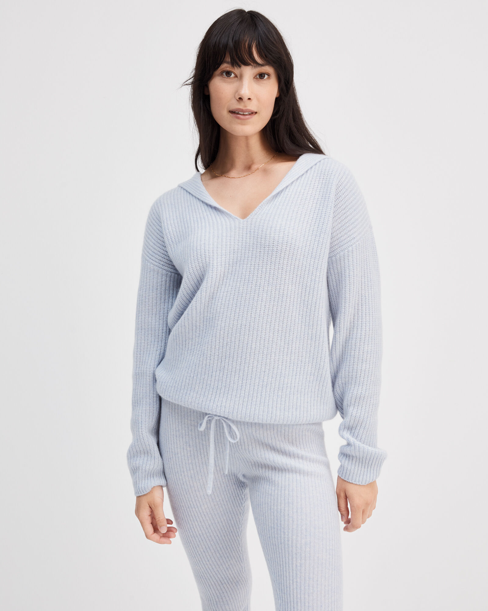 Cashmere Ribbed Hoodie