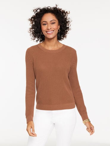 Shaker Stitch Crewneck Sweater