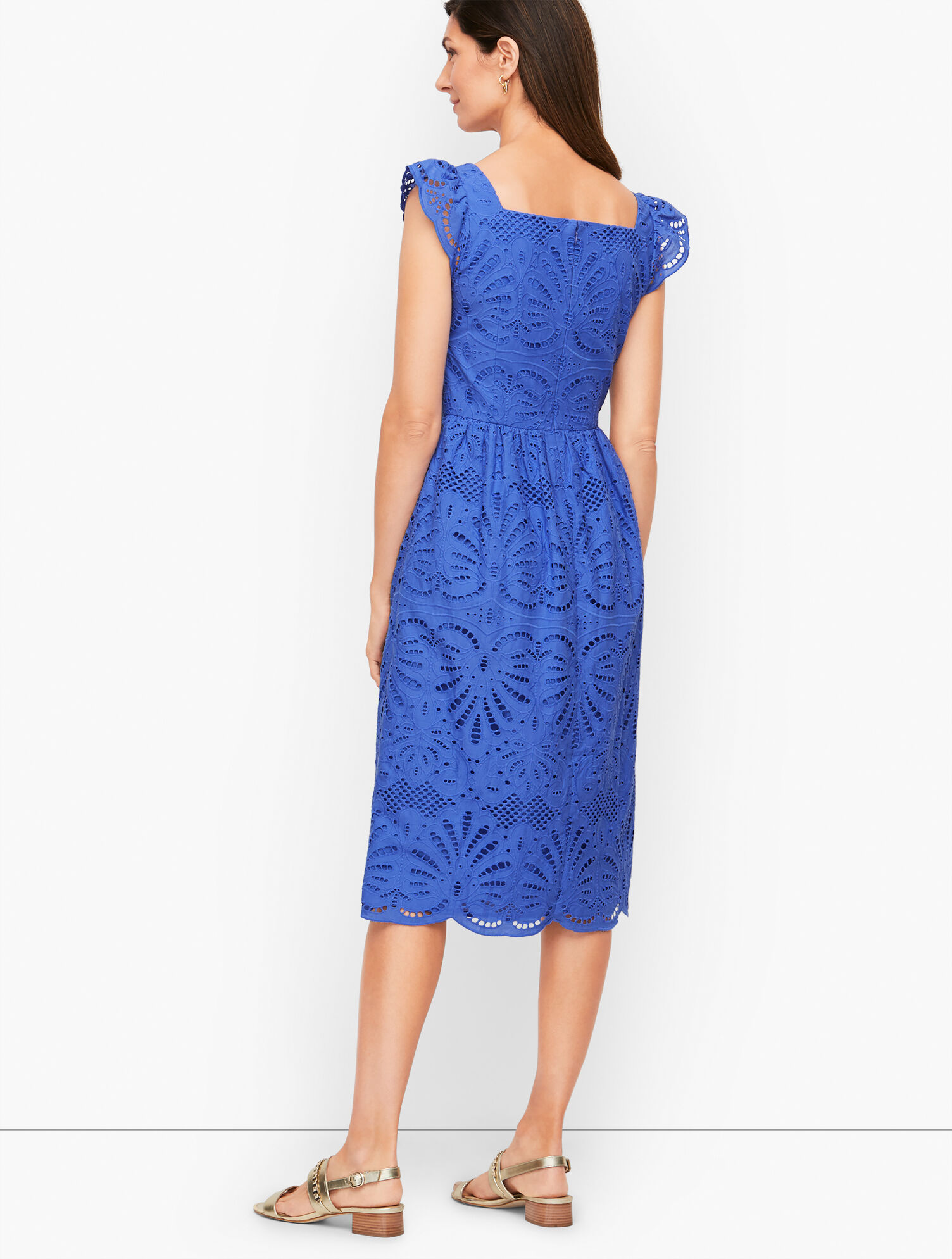 Ruffle Eyelet A-Line Dress