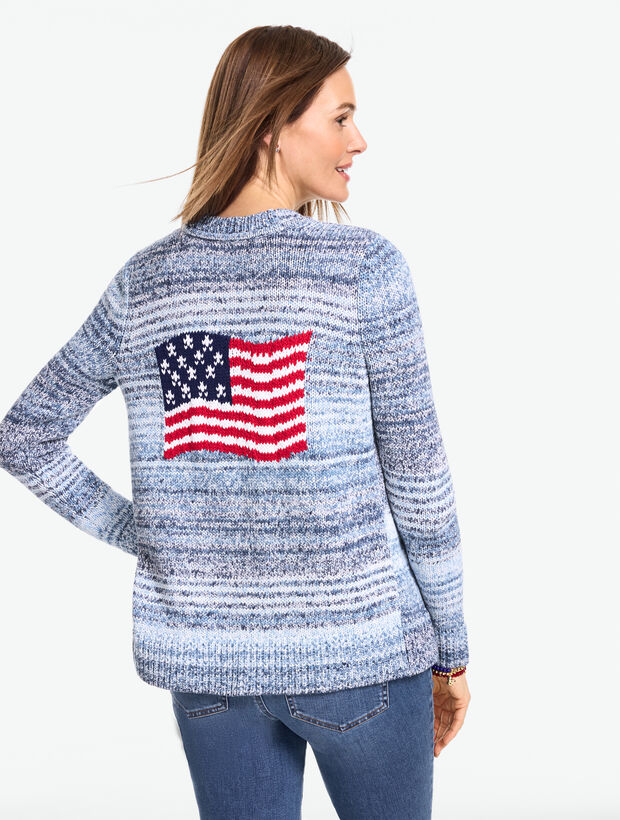 Open Front Flag Cardigan