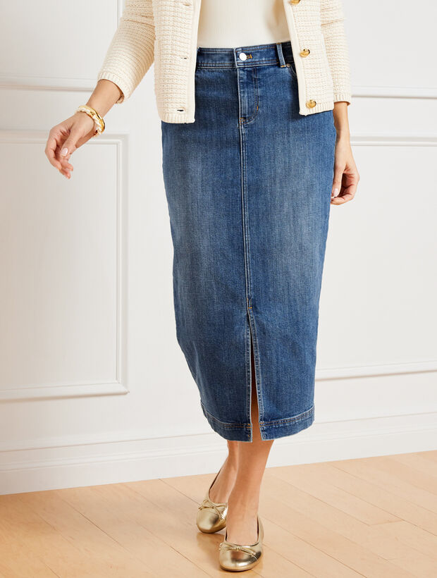 Denim Midi Skirt - Tidal Wash