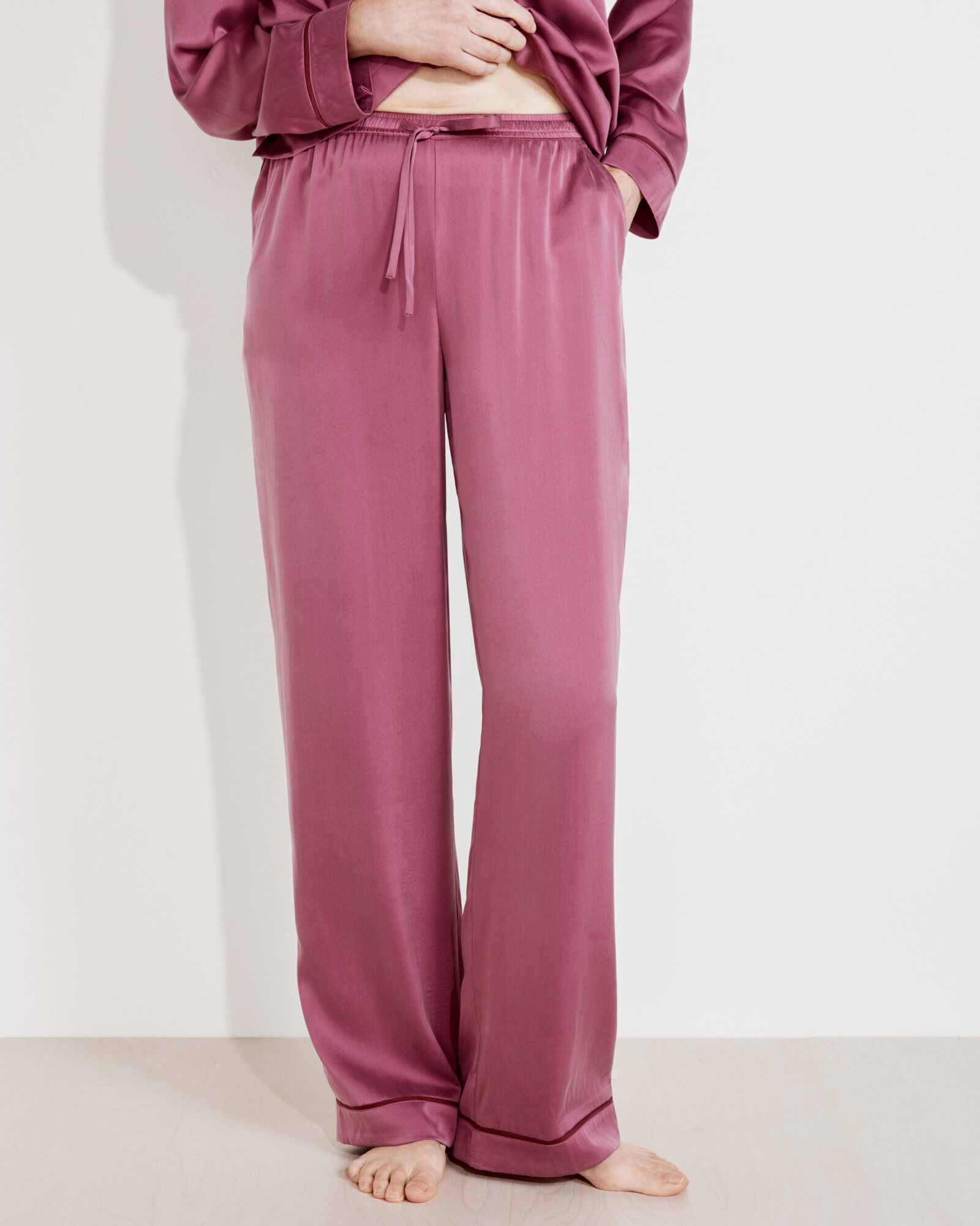 Washable Silk Drawstring Pants