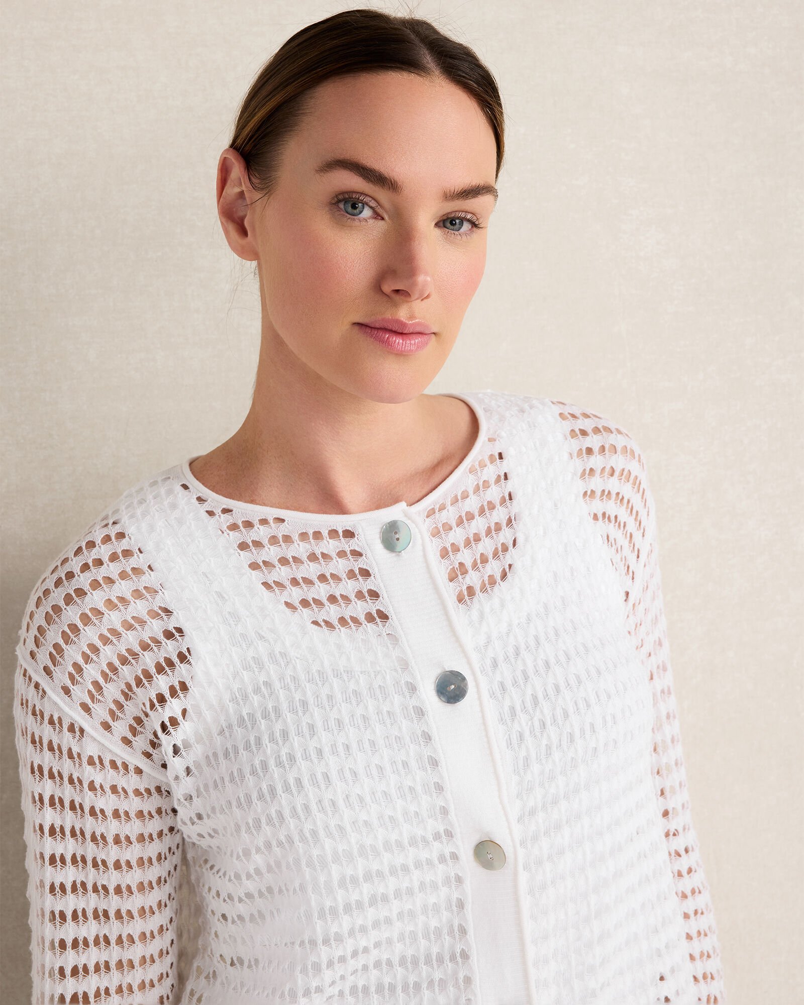 Organic Cotton Pointelle Cardigan