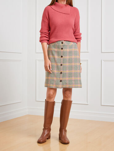 Button Front Skirt - Saturday Plaid