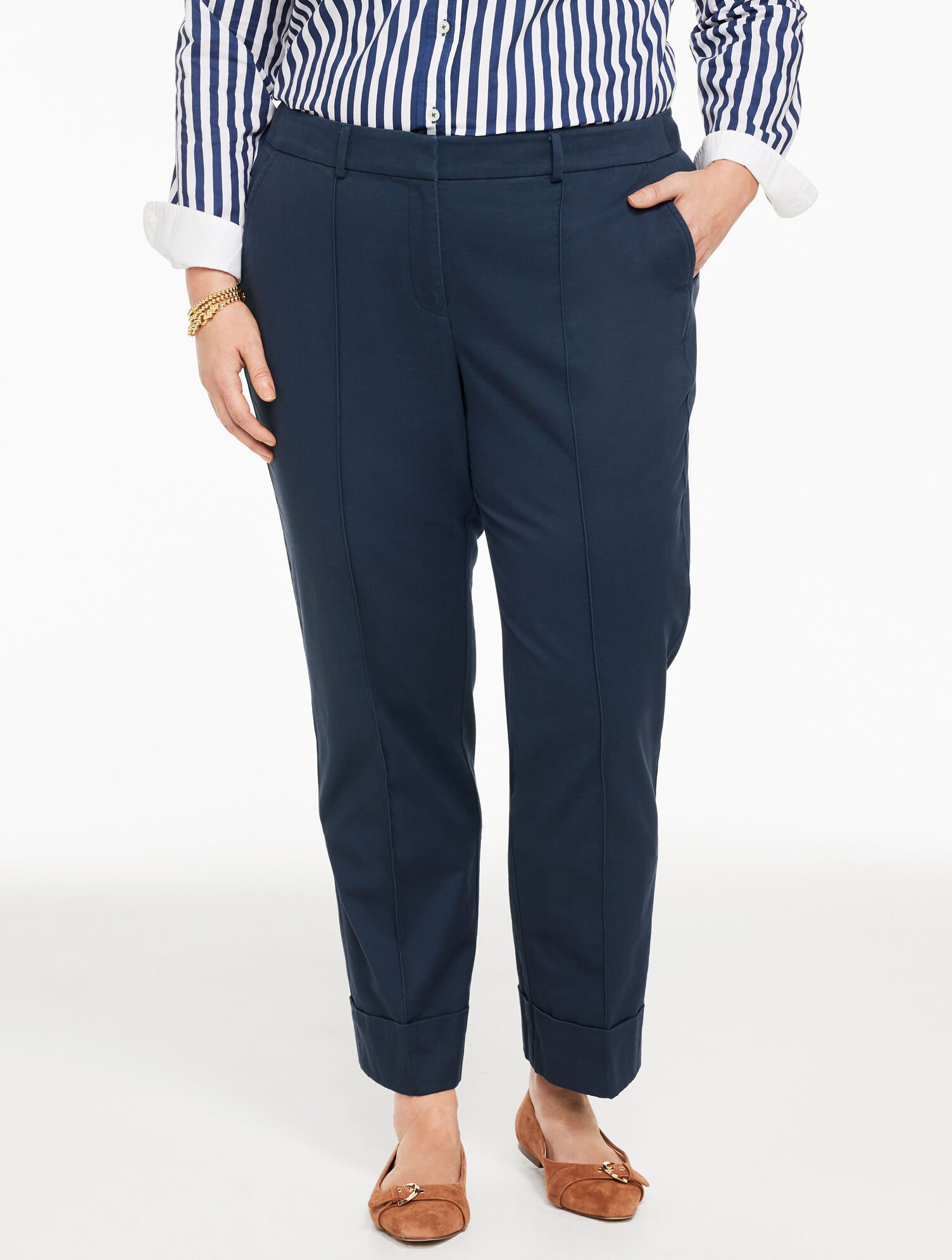 Aiden Twill Straight Ankle Pant