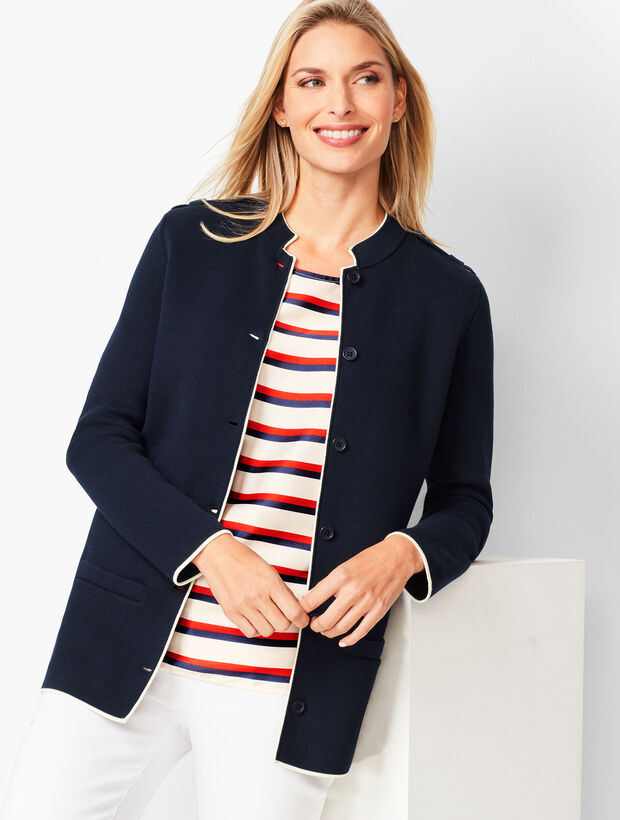 Military-Inspired Sweater Jacket