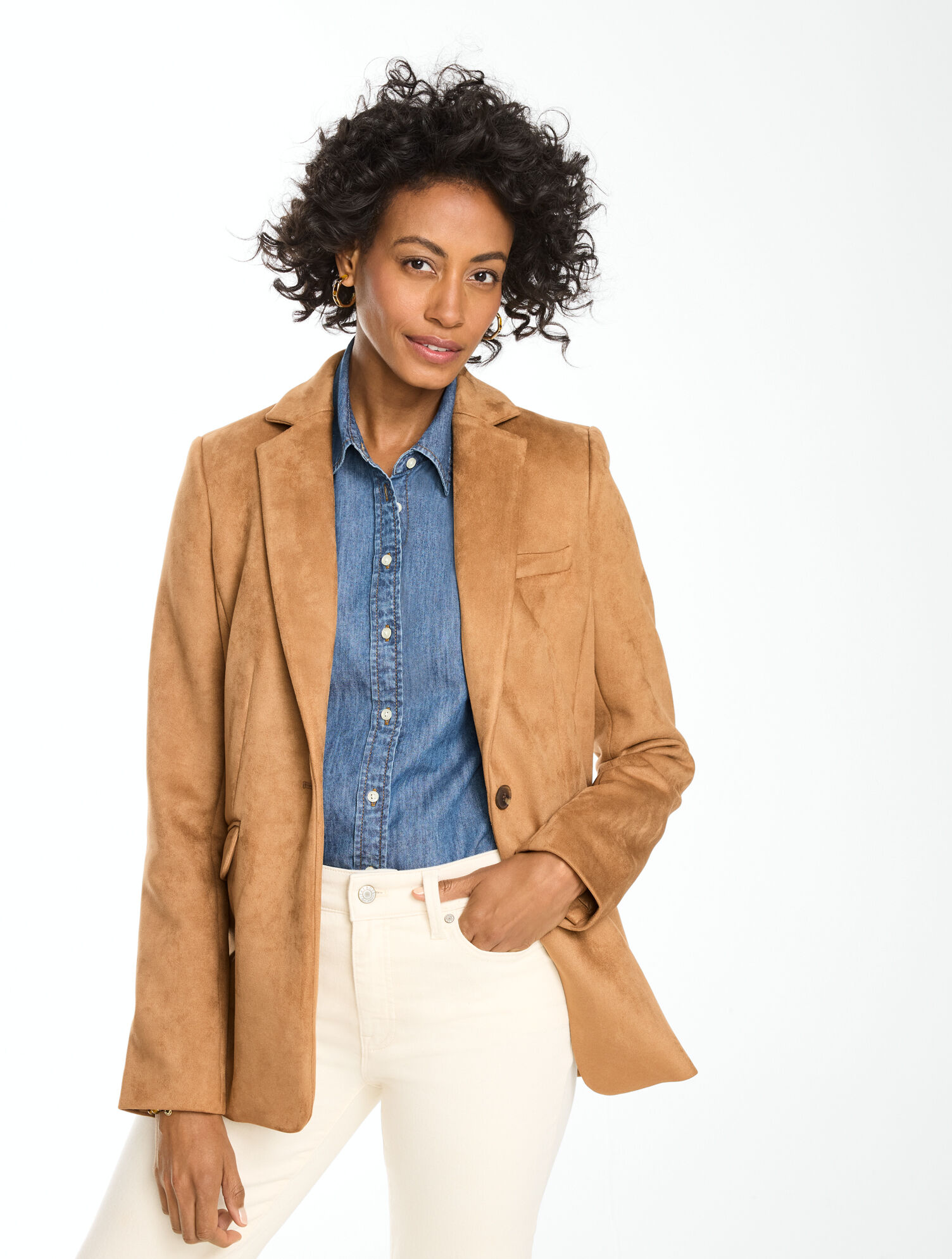 Faux Suede Blazer