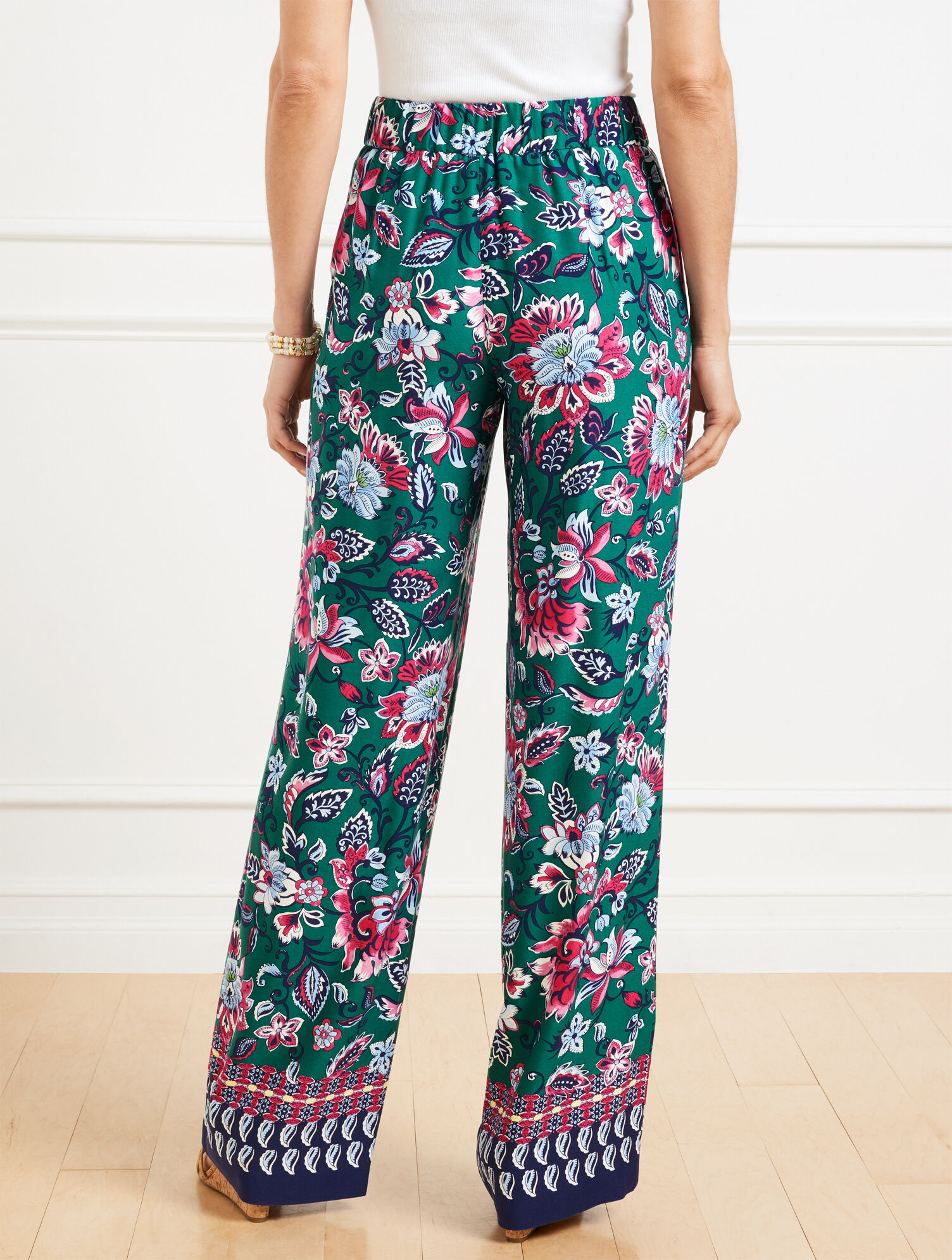 Wide Leg Pull-On Pants - Gorgeous Garden