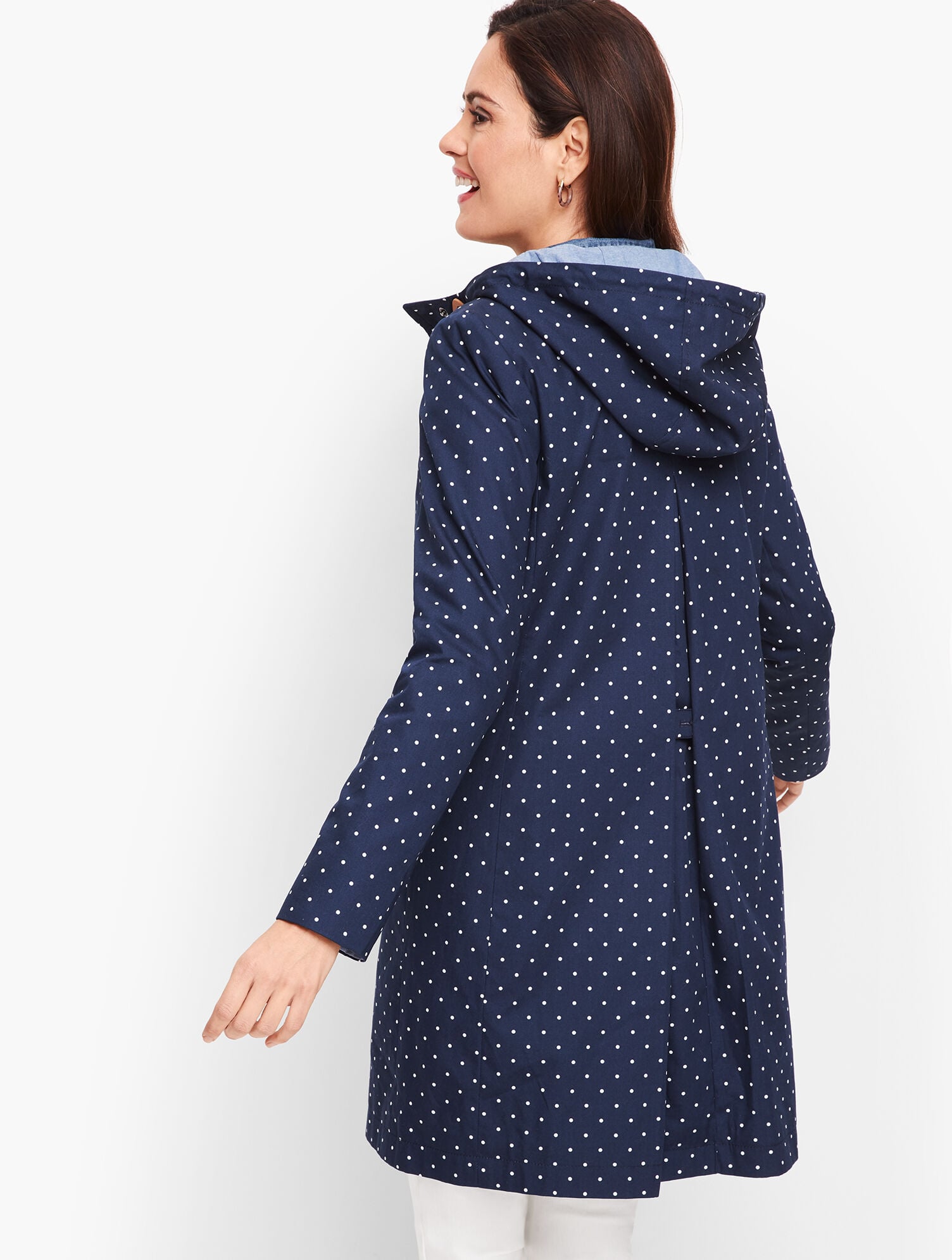 Hooded Polka Dot Rain Jacket
