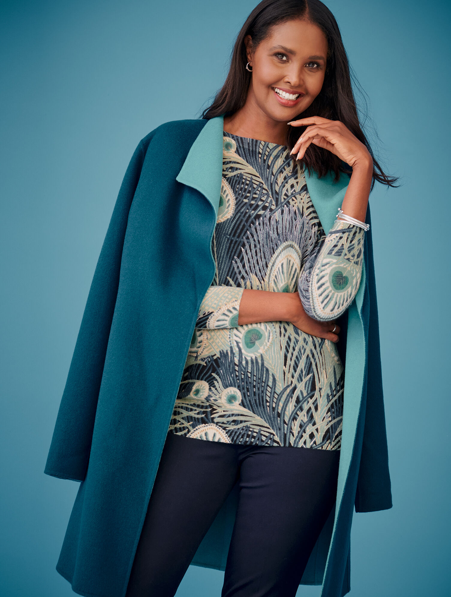 Audrey Cashmere Sweater - Peacock Feather