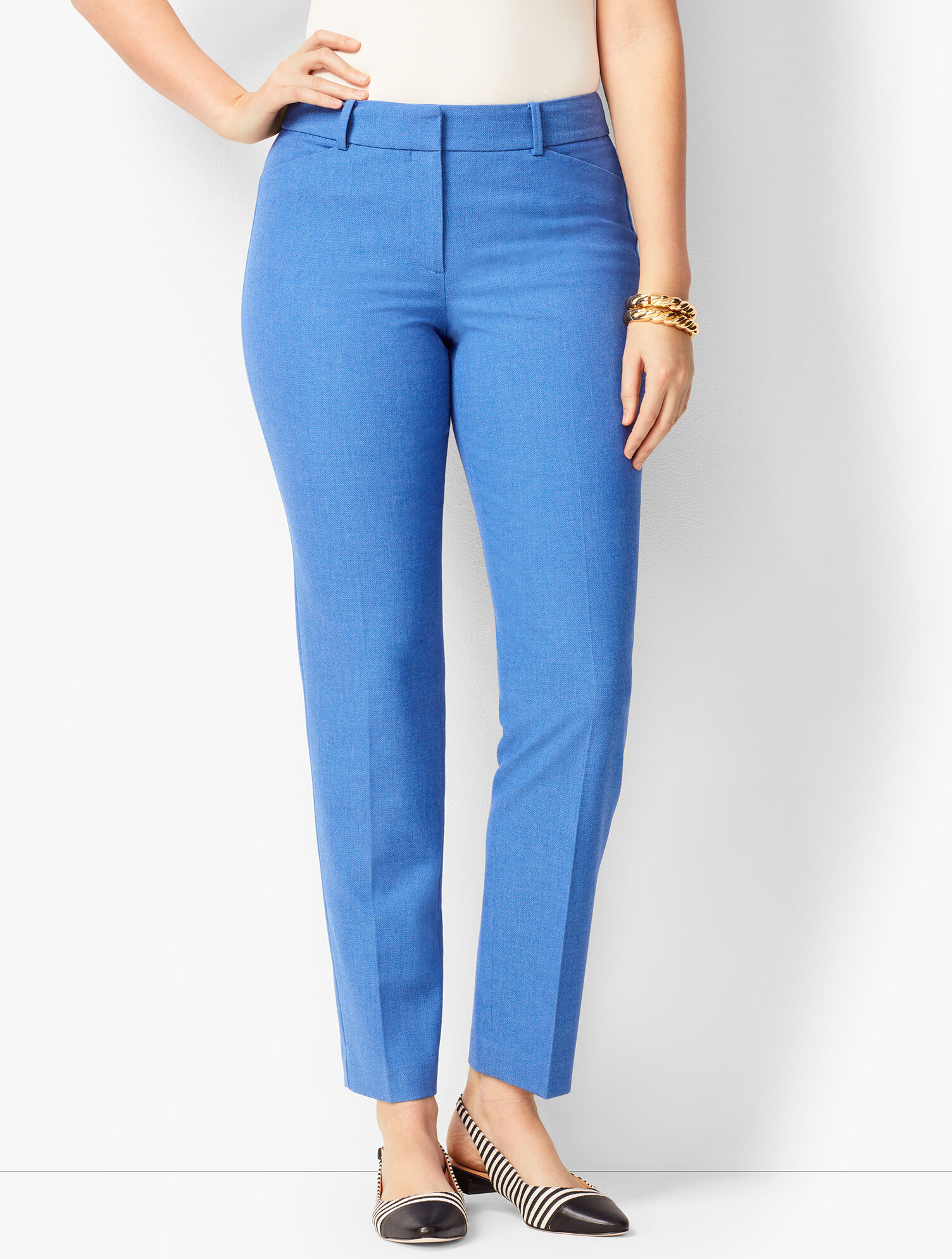 Talbots Hampshire Ankle Pants - Curvy Fit - Diamond Blue Chambray  display picture 1
