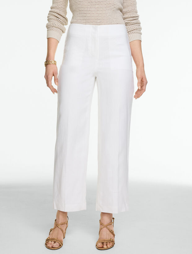 Linen Straight Ankle Pants