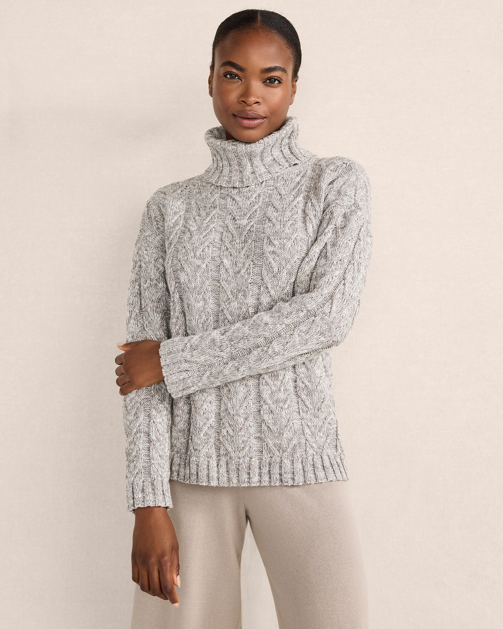 Inserch Cotton Blend Slim Fit Turtleneck Sweater River Blue 4808