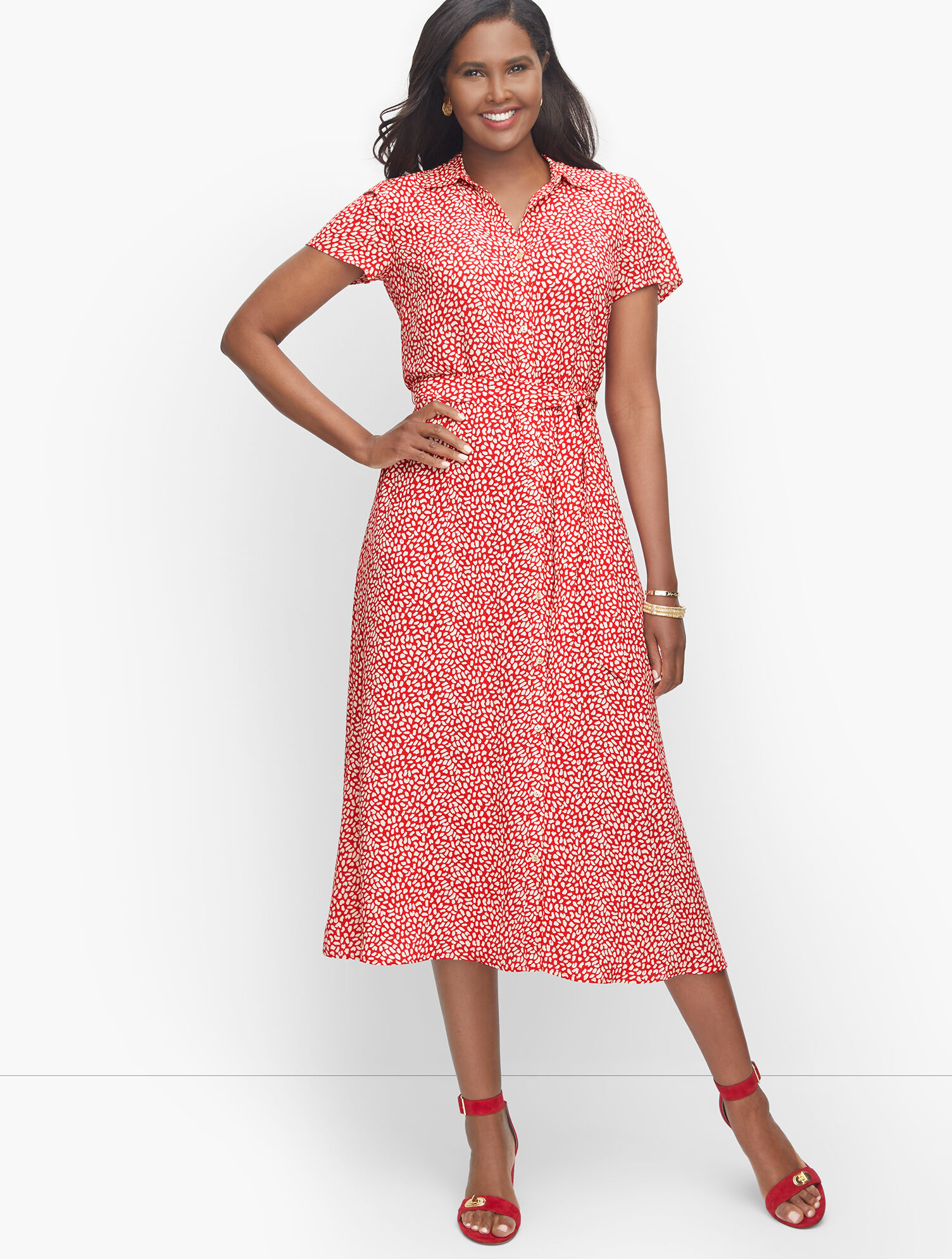 Leopard Tie-Waist Midi Dress