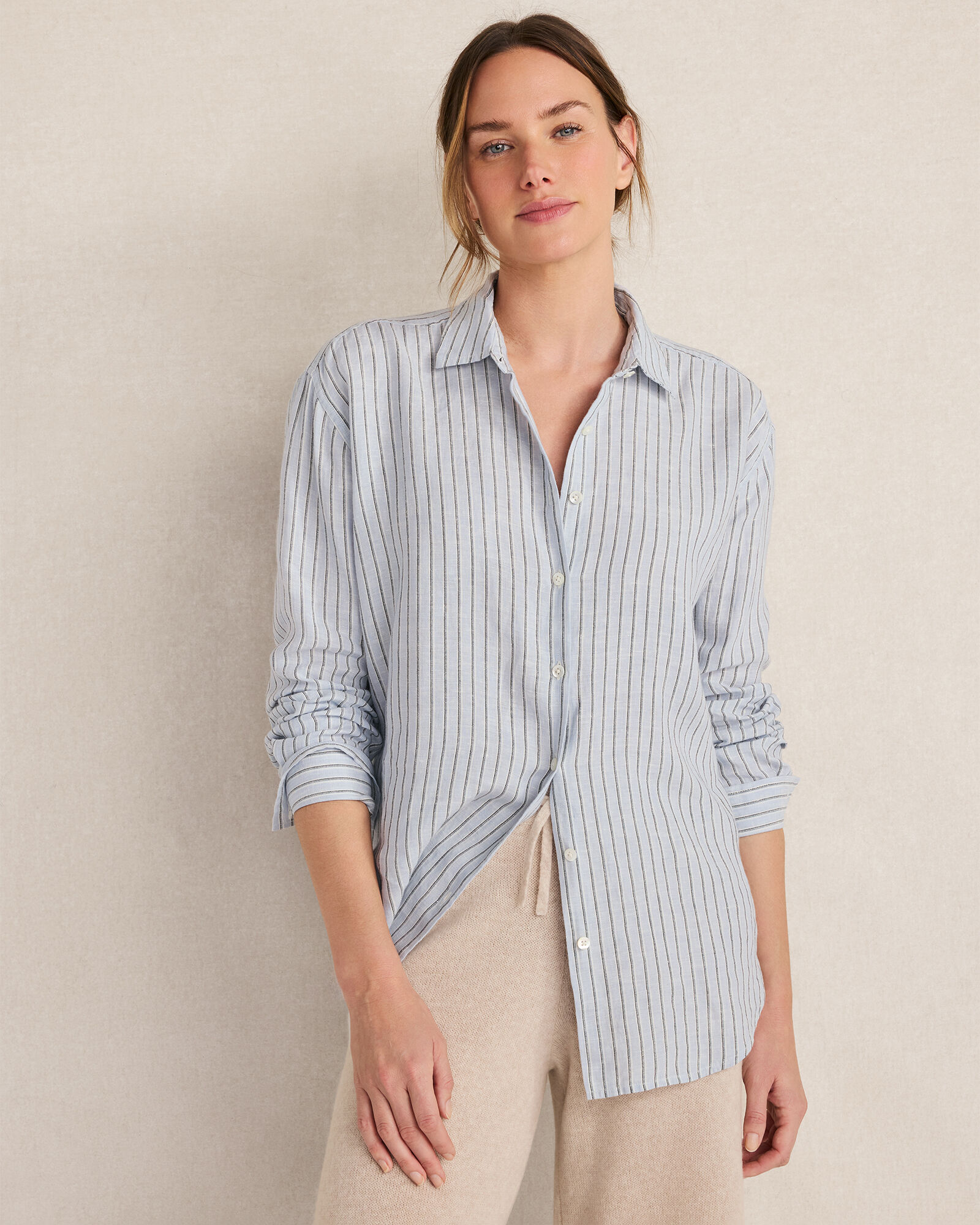 The Daily Shirt in Linen Stripe | Haven Well Within