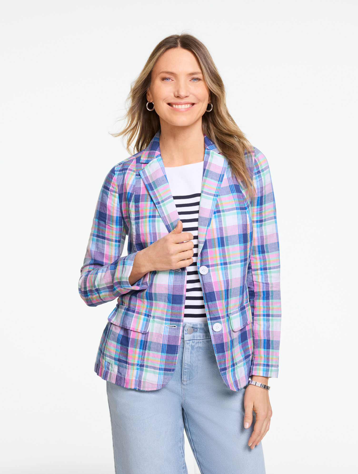 Linen Blazer - Fresh Madras