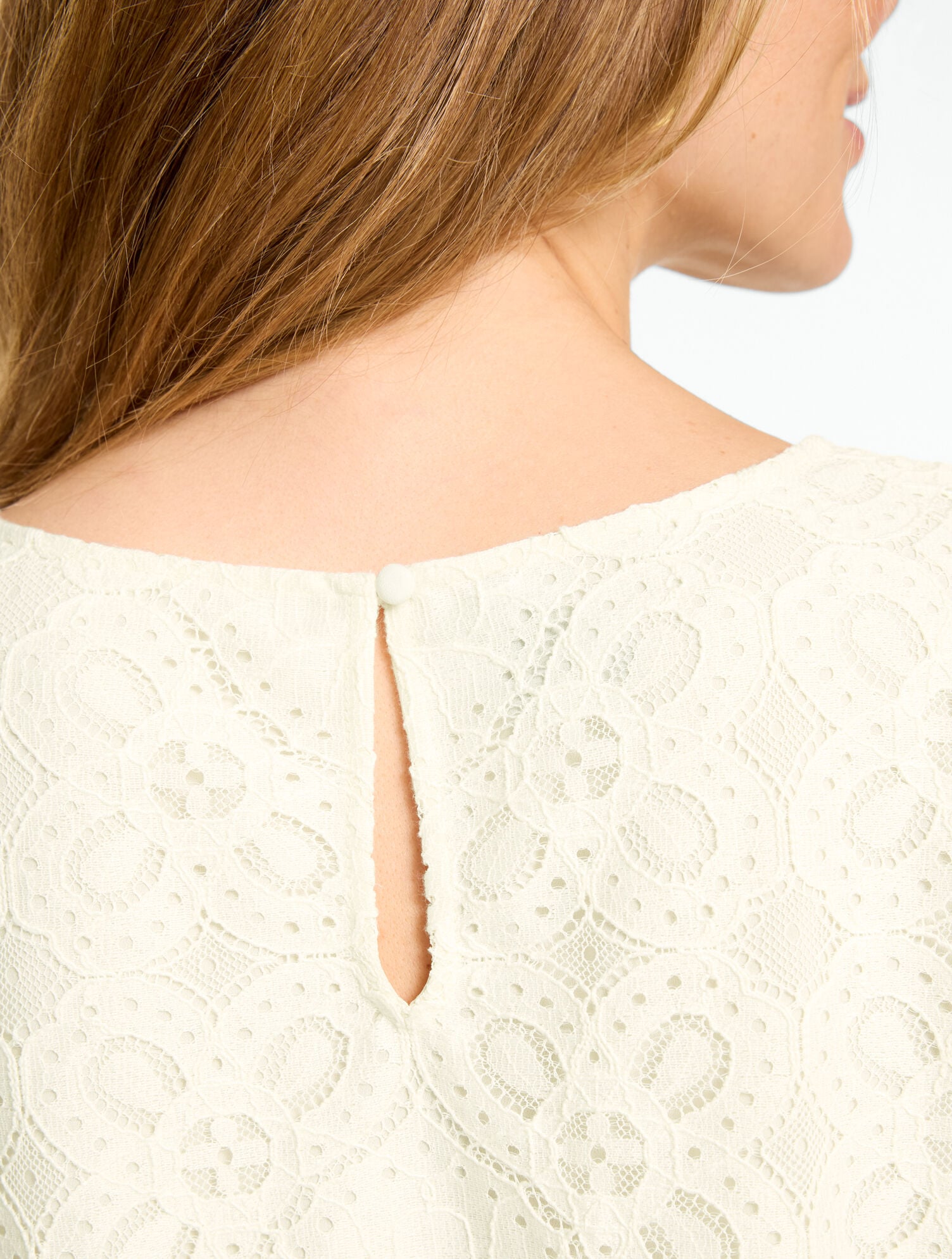 Medallion Lace Crewneck Top