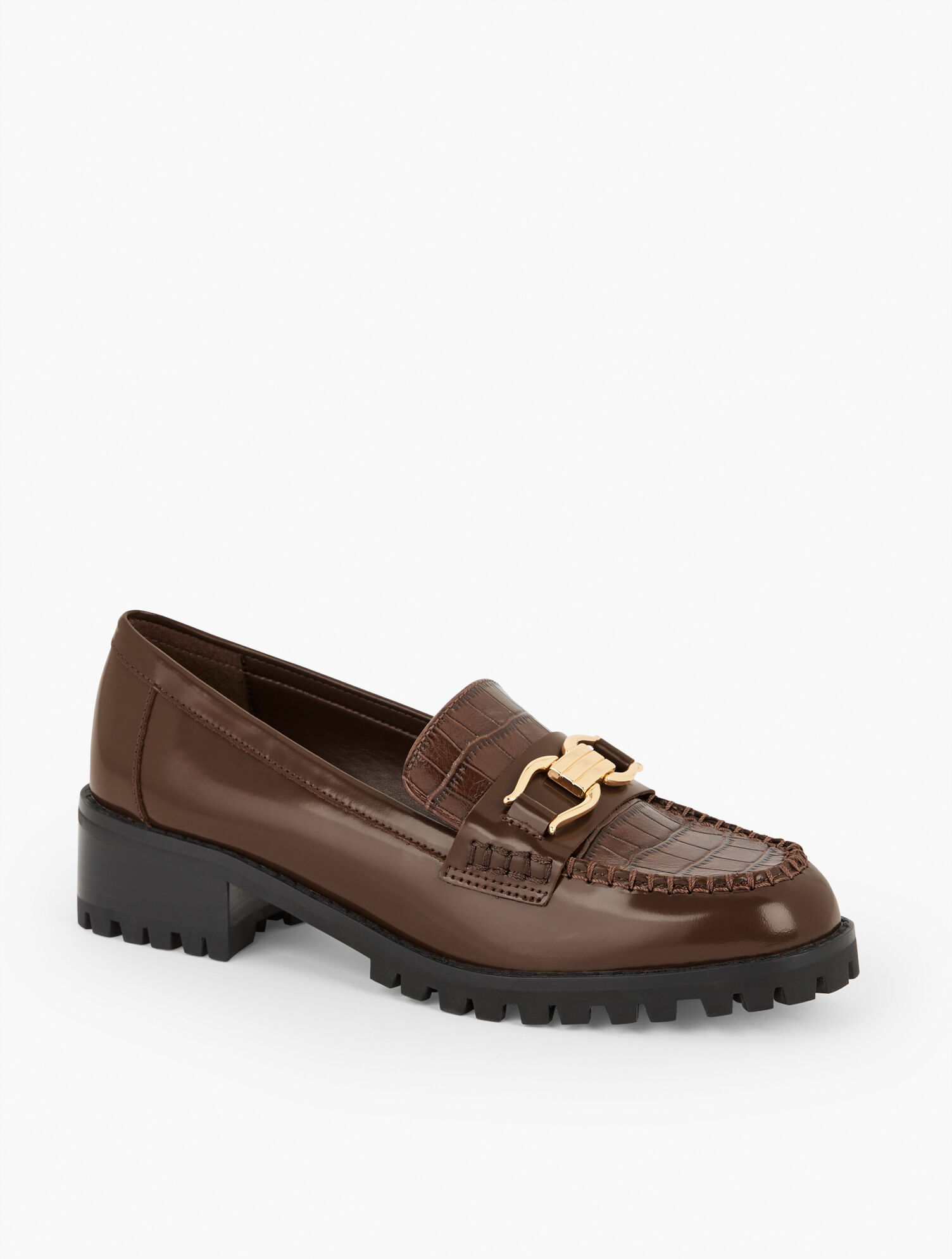 Gianna Leather Loafers - Croc Embossed