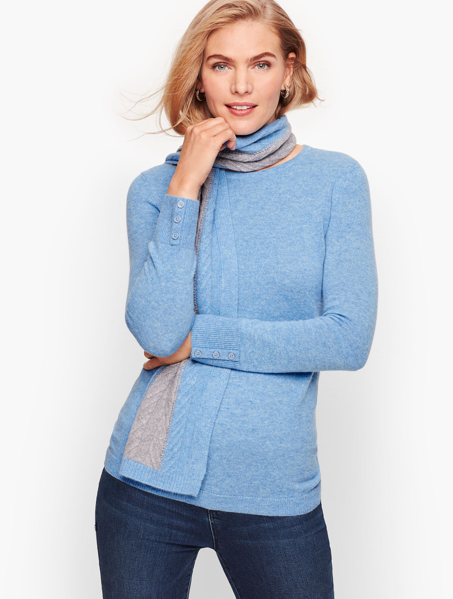 Cashmere Button Cuff Sweater
