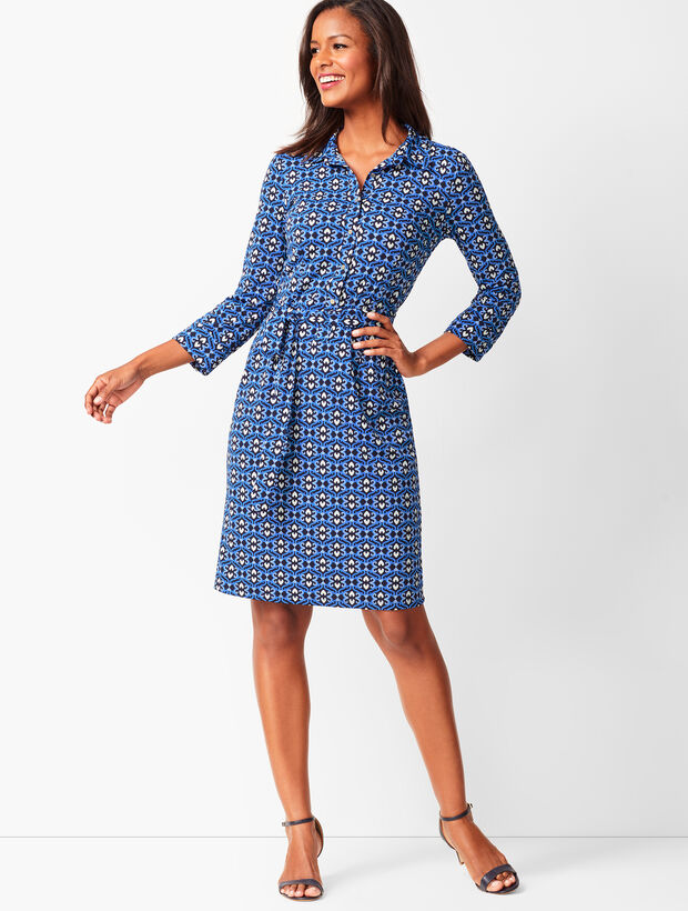 Jersey Shirt Dress - Baroque Print | Talbots