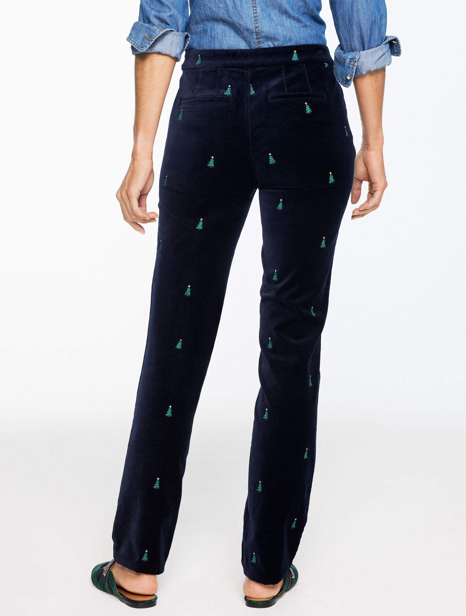Straight Leg Velveteen Pants - Holiday Critter